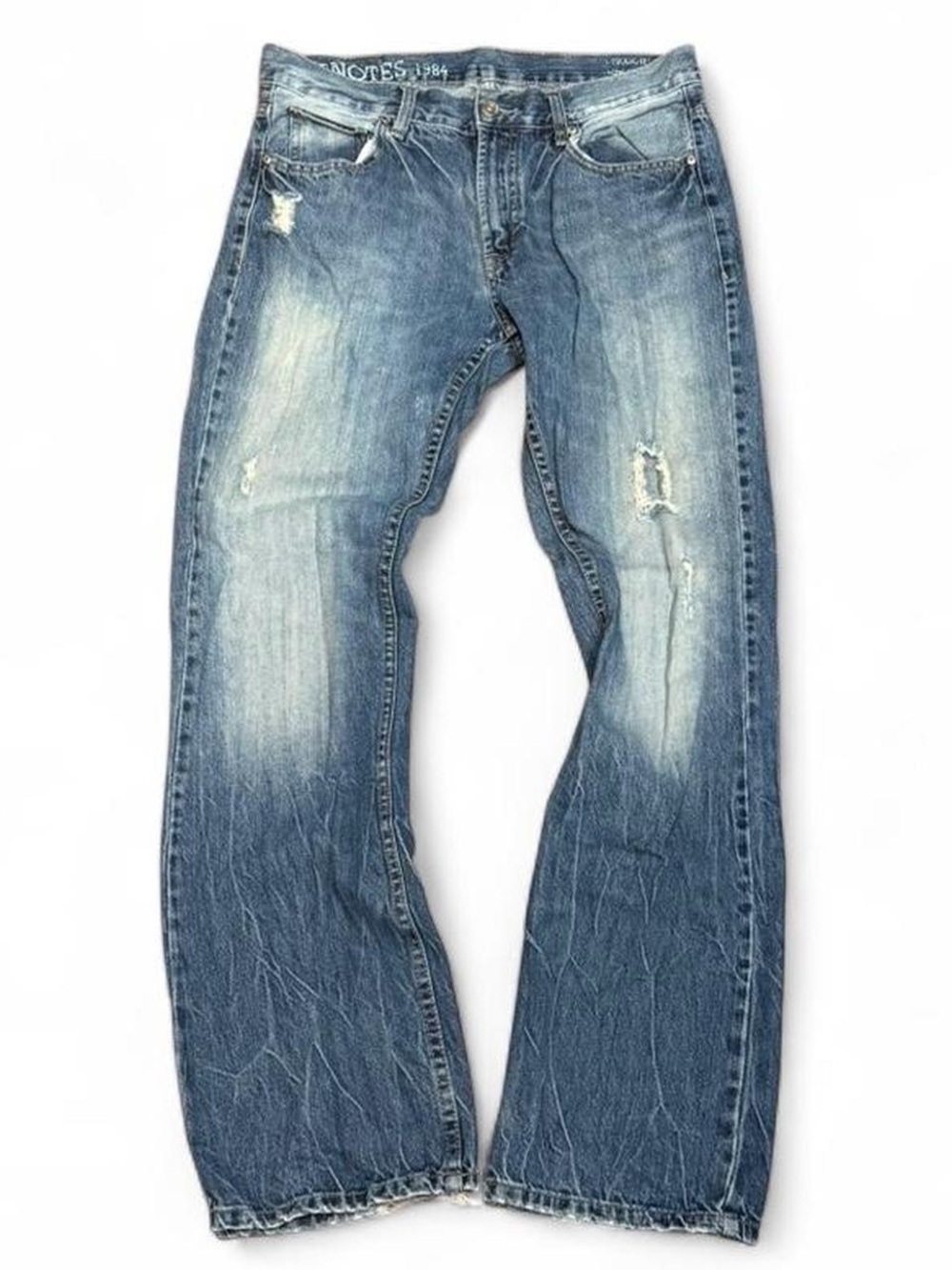 Y2K Bluenotes Faded Distressed Low Rise Straight Jeans